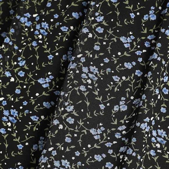 Lulu’s Glad to Meet You Black Floral Print Tie-Strap Tiered Maxi Dress sundress - Picture 10 of 10